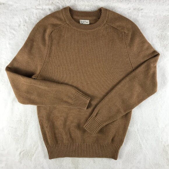 Men's J. CREW Heritage cotton crewneck sweater Camel Beige XS - Picture 4 of 6